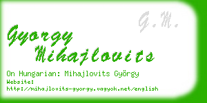 gyorgy mihajlovits business card